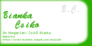 bianka csiko business card